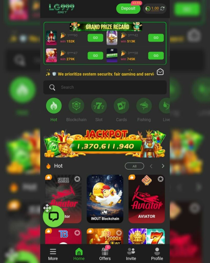 LG999 Game interface image