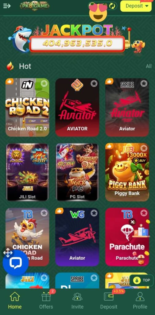 PK8 game interface image