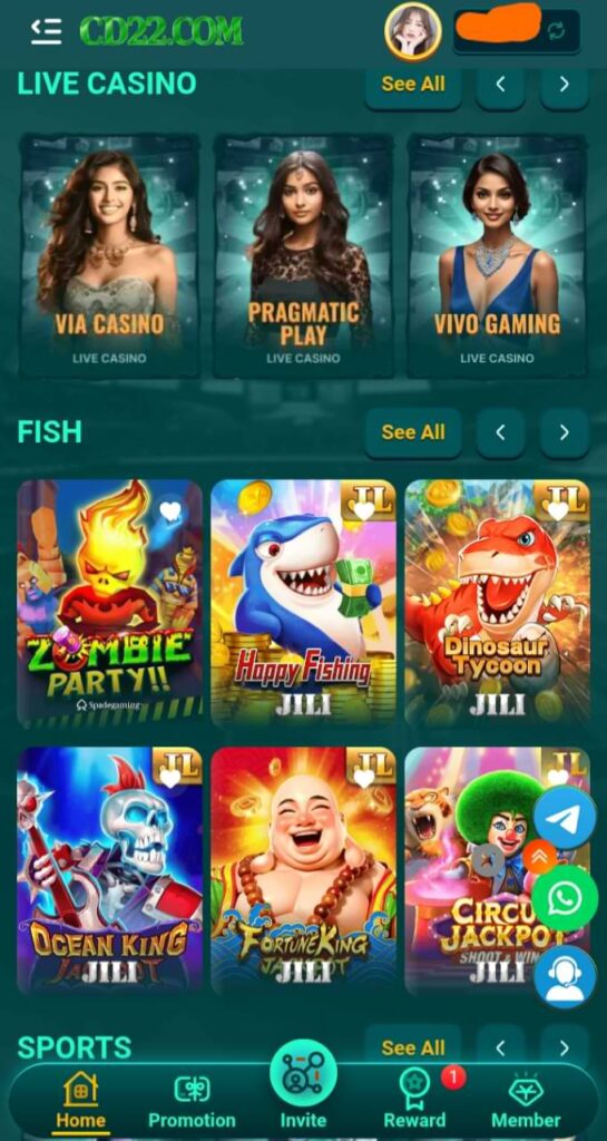 CD22 game Online menu image